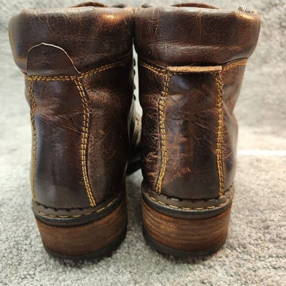 Born Concepts Chunky Boots Womens Size 8 Brown Leather Biker Lace Up Block Heel - Picture 10 of 15